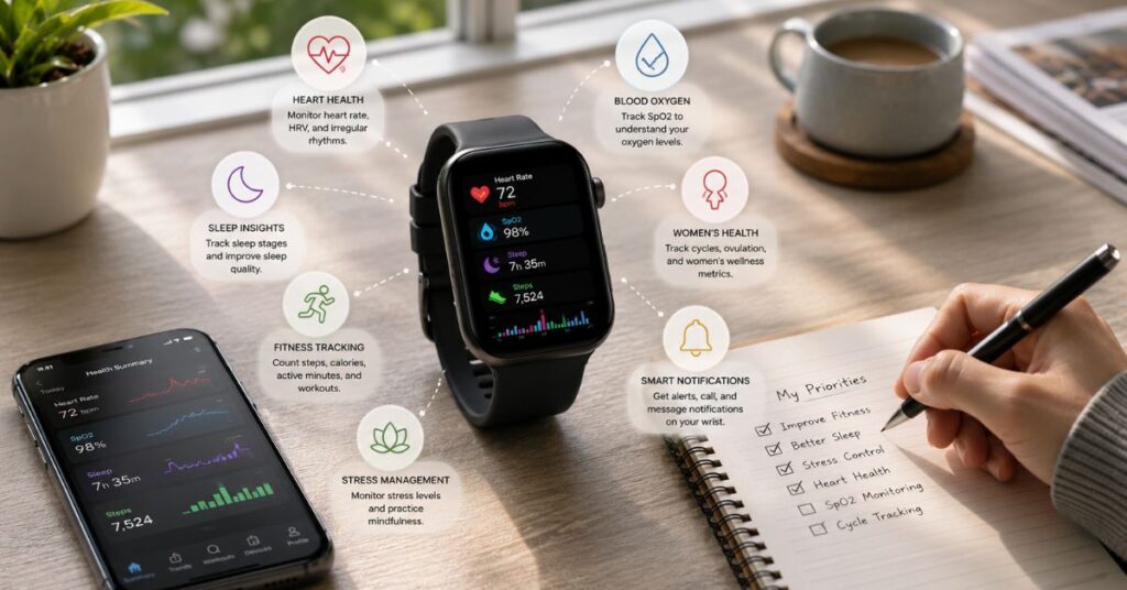 Smartwatch health tracking features