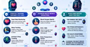 Smartwatch health tracking features