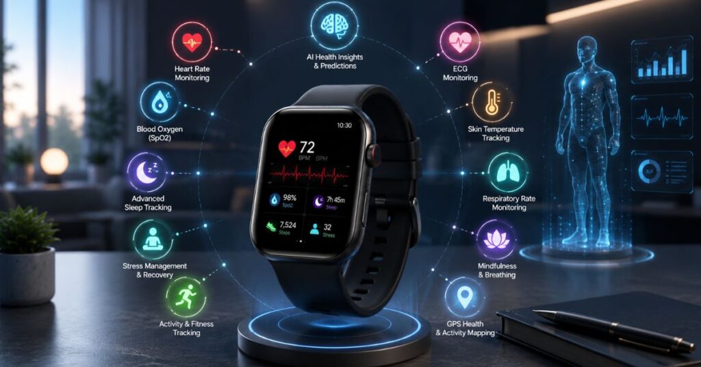 Smartwatch health tracking features